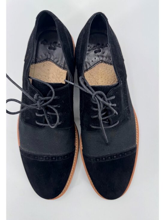 Robert Graham Black Suede & Canvas Lace-Up Oxfords With Rubber Sole Size 9 main image 8